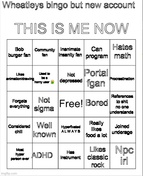 BRITISH BALL BINGO Blank Meme Template