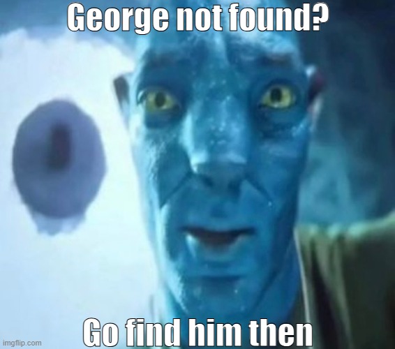 Avatar guy | George not found? Go find him then | made w/ Imgflip meme maker