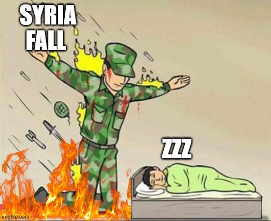 Soldier protecting sleeping child | SYRIA FALL; ZZZ | image tagged in soldier protecting sleeping child | made w/ Imgflip meme maker