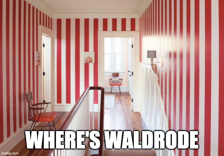 Where's Waldrode | WHERE'S WALDRODE | image tagged in where's waldo,white stripes,red stripes | made w/ Imgflip meme maker