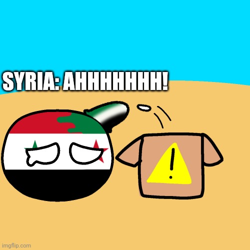 Syria's New Flag | SYRIA: AHHHHHHH! | image tagged in countryballs,syria,country,flag,memes,polandball | made w/ Imgflip meme maker