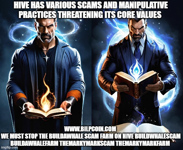 HIVE HAS VARIOUS SCAMS AND MANIPULATIVE PRACTICES THREATENING ITS CORE VALUES; WWW.BILPCOIN.COM 
WE MUST STOP THE BUILDAWHALE SCAM FARM ON HIVE BUILDWHALESCAM BUILDAWHALEFARM THEMARKYMARKSCAM THEMARKYMARKFARM | made w/ Imgflip meme maker