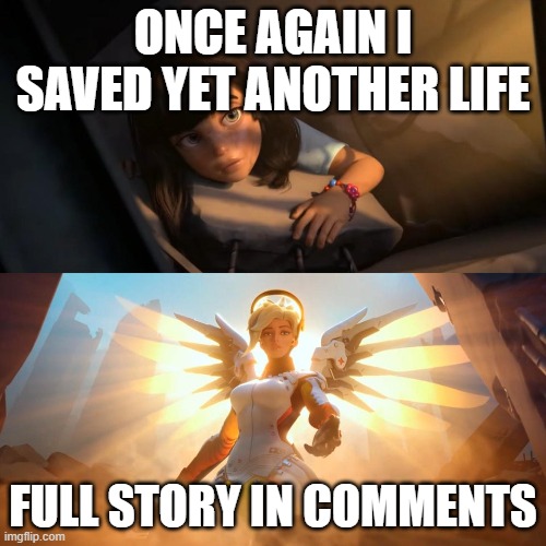 this was about 1 year ago today | ONCE AGAIN I SAVED YET ANOTHER LIFE; FULL STORY IN COMMENTS | image tagged in savior mercy | made w/ Imgflip meme maker