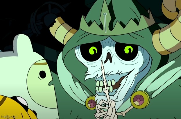adventure time lich shh | image tagged in adventure time lich shh | made w/ Imgflip meme maker