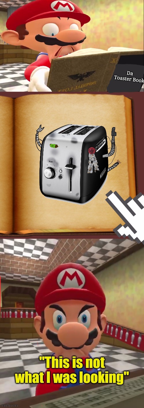 All Toasters Toast Toast! | Da Toaster Book | image tagged in mario reading a book,toaster | made w/ Imgflip meme maker