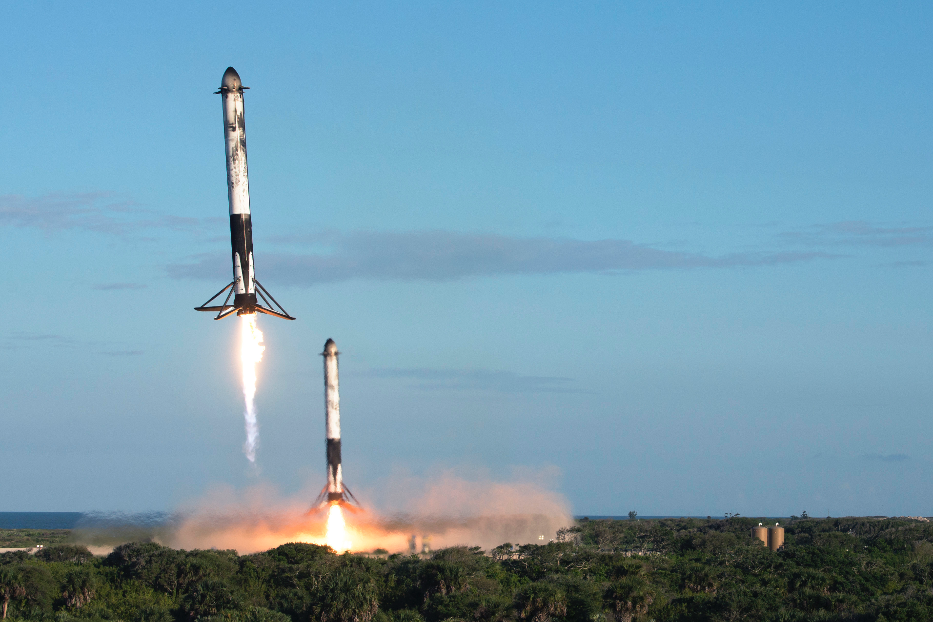 Fallon Heavy double booster landing Blank Meme Template