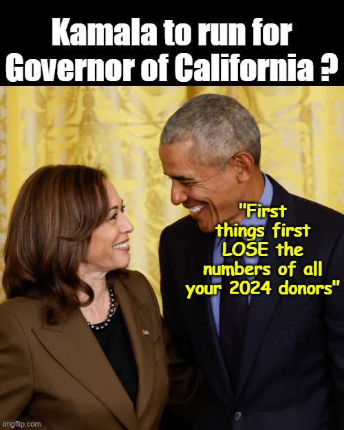 Sure would be a time saver | Kamala to run for Governor of California ? "First things first
LOSE the numbers of all your 2024 donors" | image tagged in kamala california run governor meme | made w/ Imgflip meme maker