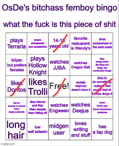 Not so experienced | image tagged in osde femboy bingo idfk | made w/ Imgflip meme maker