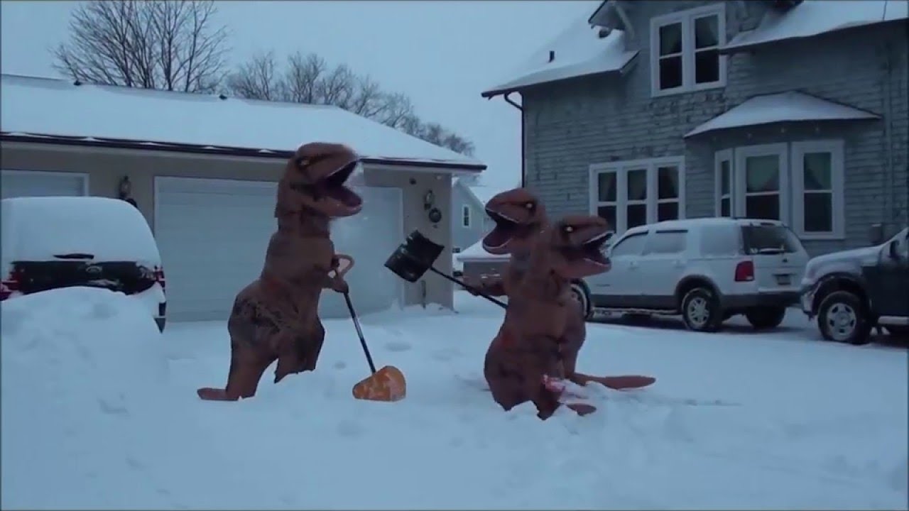 t-rex snow removal service Blank Meme Template
