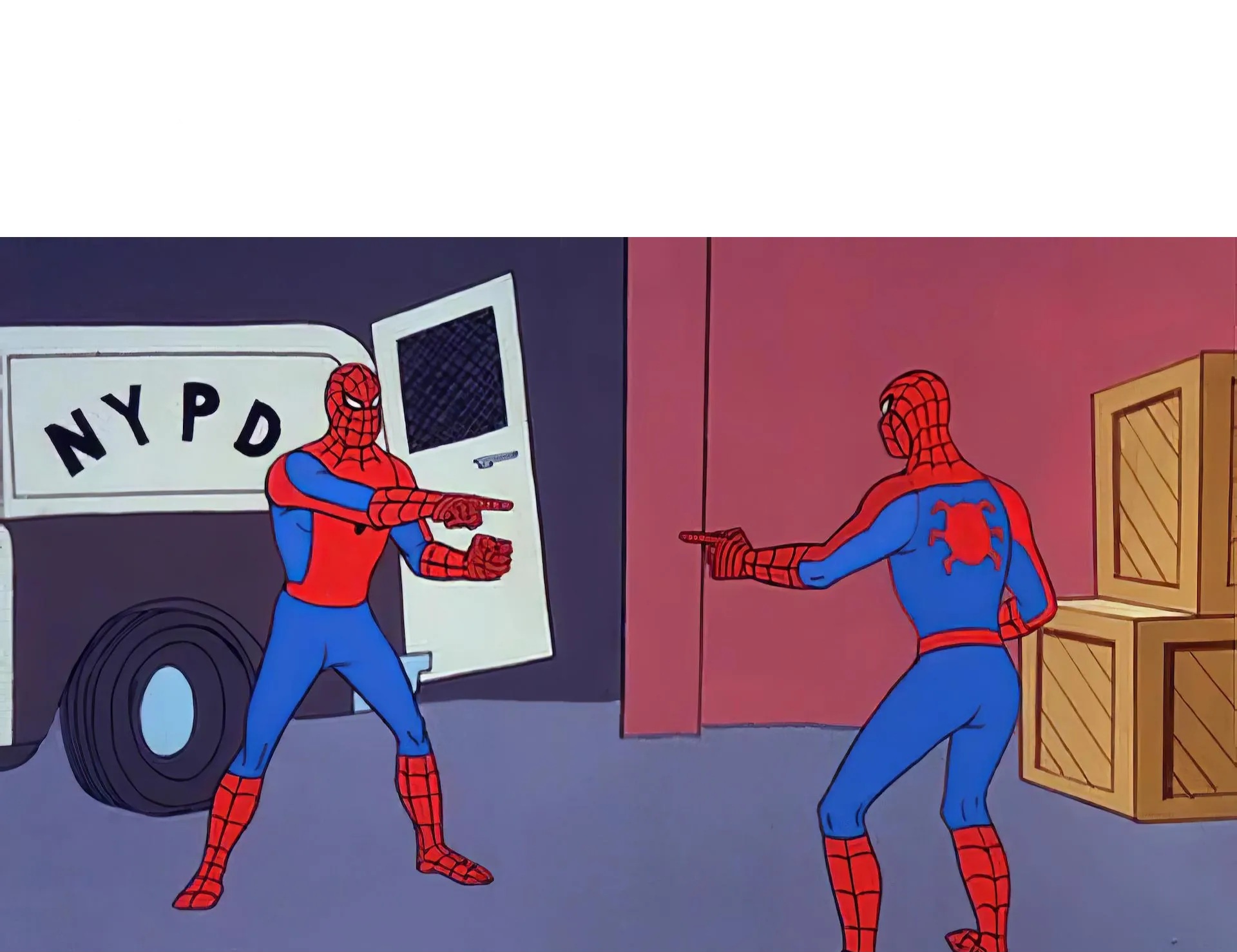 Spiderman pointing Blank Meme Template