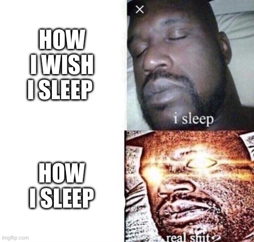 i sleep real shit | HOW I WISH I SLEEP HOW I SLEEP | image tagged in i sleep real shit | made w/ Imgflip meme maker