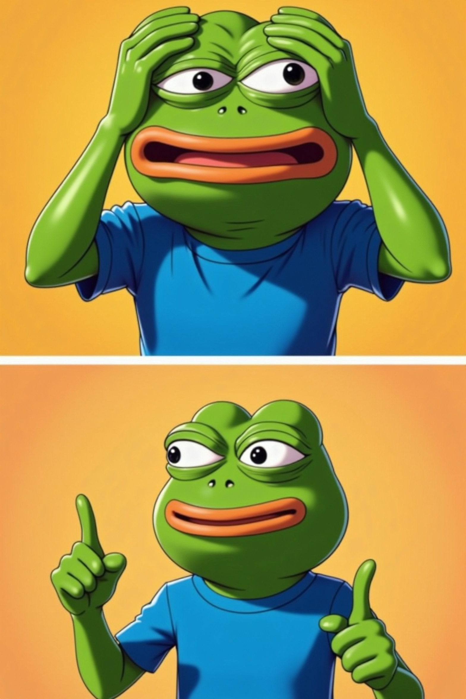 Pepe shocking solution Blank Meme Template