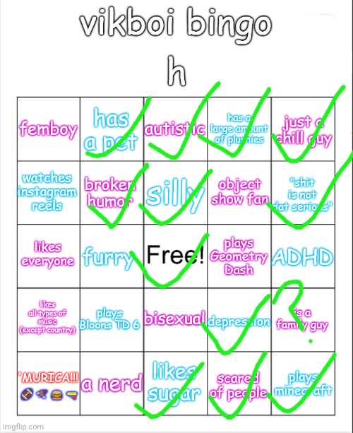 vikboi bingo | image tagged in vikboi bingo | made w/ Imgflip meme maker