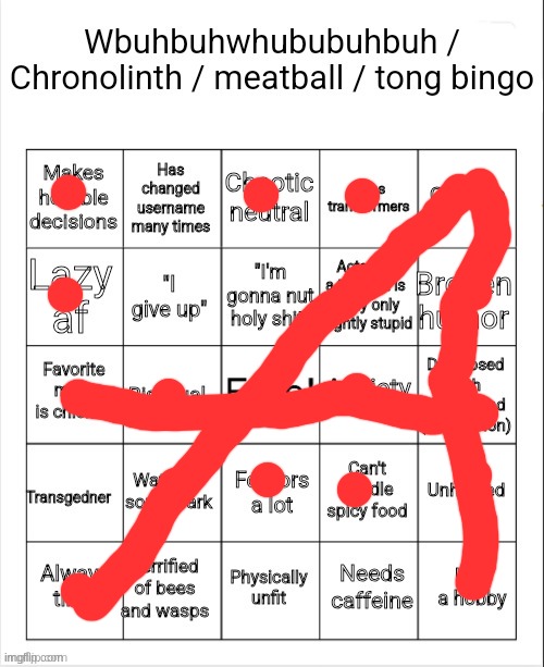 Chronolinth Bingo | image tagged in chronolinth bingo | made w/ Imgflip meme maker