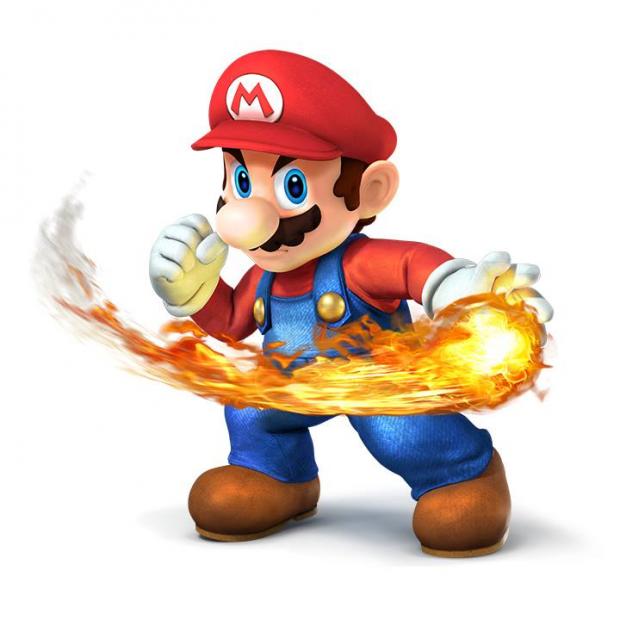 Super Mario with a Fireball Blank Meme Template