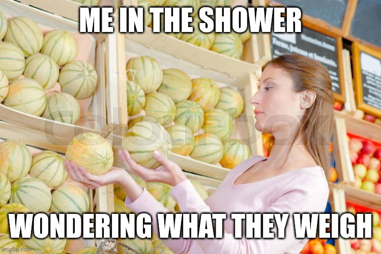 ME IN THE SHOWER; WONDERING WHAT THEY WEIGH | image tagged in women | made w/ Imgflip meme maker