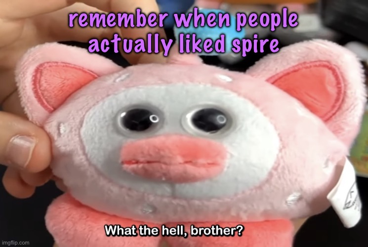 “What the hell, brother?” | remember when people actually liked spire | image tagged in what the hell brother,cinnabox announcement | made w/ Imgflip meme maker