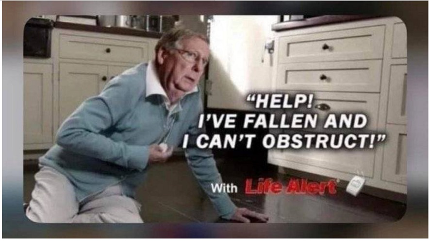 Mitch Has Fallen & He Can't Obstruct | made w/ Imgflip meme maker