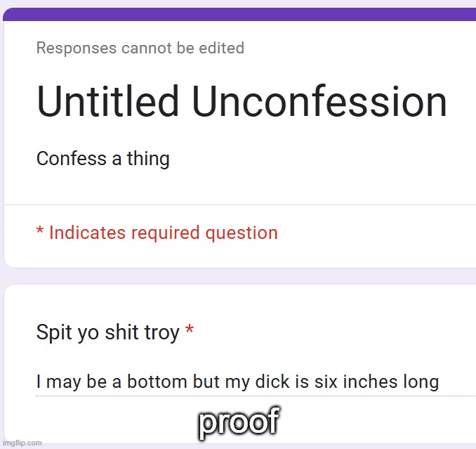 proof | made w/ Imgflip meme maker