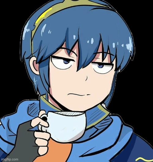 Marth sipping tea | image tagged in marth sipping tea | made w/ Imgflip meme maker