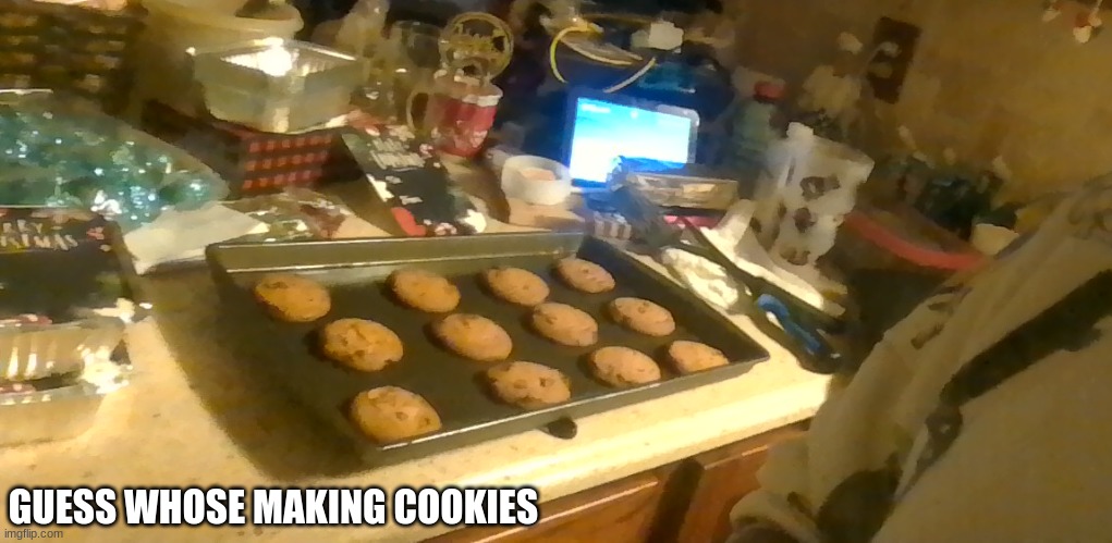 yesssssss | GUESS WHOSE MAKING COOKIES | image tagged in anyone who loves cookies,cookies,baking | made w/ Imgflip meme maker