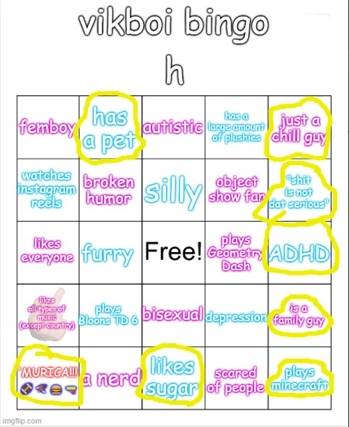 vikboi bingo | image tagged in vikboi bingo | made w/ Imgflip meme maker