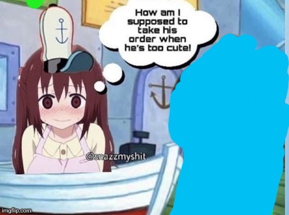 High Quality How am I supposed to take his order when he's too cute! Blank Meme Template