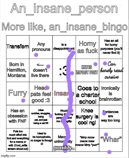 An_insane_bingo (December 2024) | possibly... | image tagged in an_insane_bingo december 2024 | made w/ Imgflip meme maker