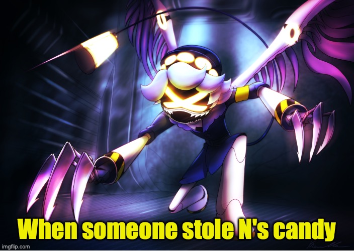 where is N's candy | When someone stole N's candy | image tagged in n | made w/ Imgflip meme maker