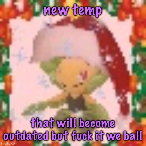 Festive 144p Leavanny | new temp; that will become outdated but fuck it we ball | image tagged in festive 144p leavanny,cinnabox announcement | made w/ Imgflip meme maker