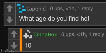 Cinnabox exposed | What age do you find hot | made w/ Imgflip meme maker