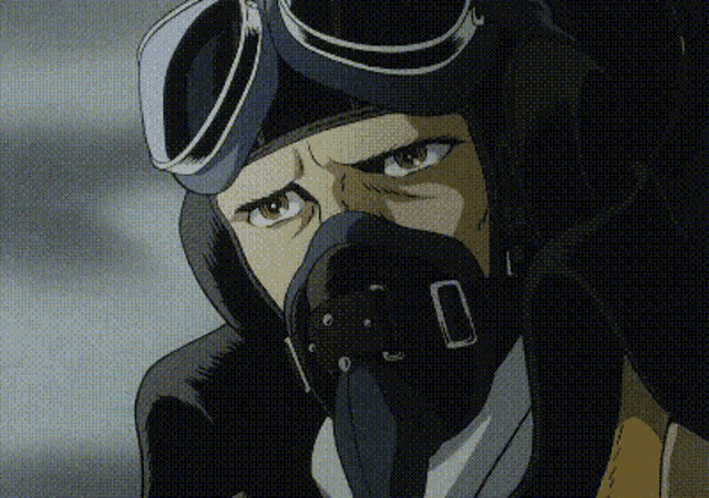 The Cockpit(OVA)-Close up shot of a pilot Blank Meme Template