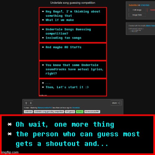 Undertale song guessing competition | image tagged in undertale,undertale song guessing competition,let's goooooooooooooooo,alright | made w/ Imgflip meme maker