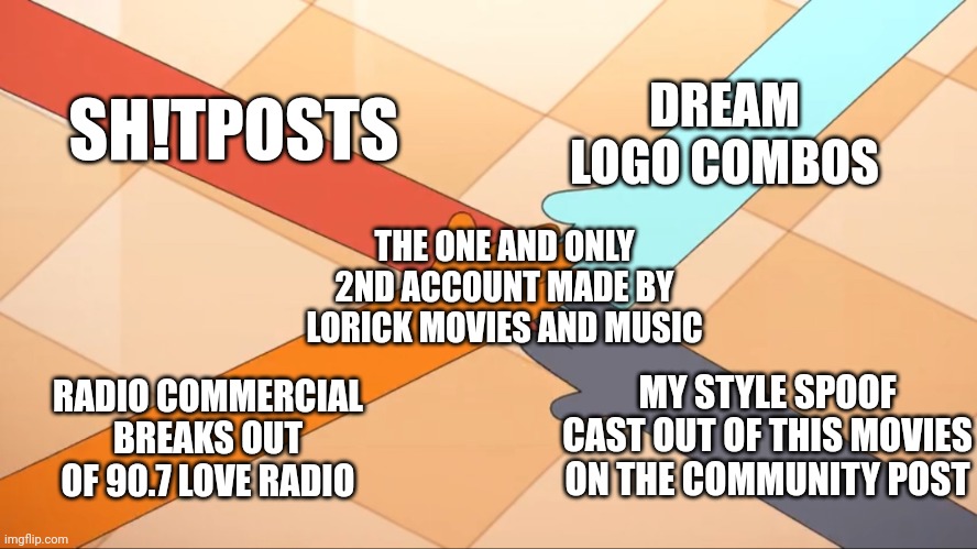 4 Arms Together | SH!TPOSTS; DREAM LOGO COMBOS; THE ONE AND ONLY 2ND ACCOUNT MADE BY LORICK MOVIES AND MUSIC; RADIO COMMERCIAL BREAKS OUT OF 90.7 LOVE RADIO; MY STYLE SPOOF CAST OUT OF THIS MOVIES ON THE COMMUNITY POST | image tagged in 4 arms together,kiff,meme,parody,youtube,memes | made w/ Imgflip meme maker