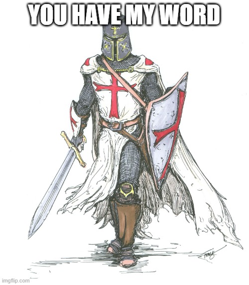 Knights Templar | YOU HAVE MY WORD | image tagged in knights templar | made w/ Imgflip meme maker