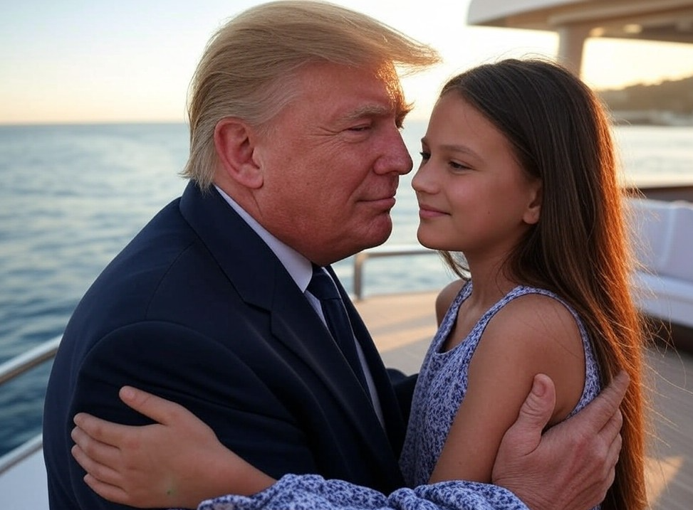 Donald Trump kissing little girl JPP Blank Meme Template