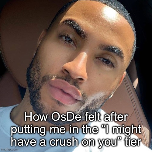 Lightskin RIzz | How OsDe felt after putting me in the “I might have a crush on you” tier | image tagged in lightskin rizz | made w/ Imgflip meme maker