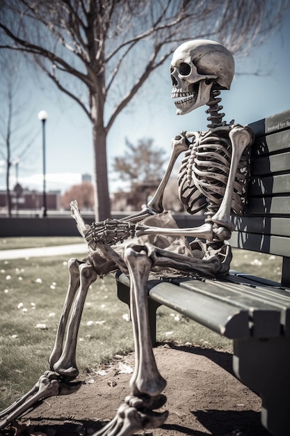 Waiting skeleton Blank Meme Template