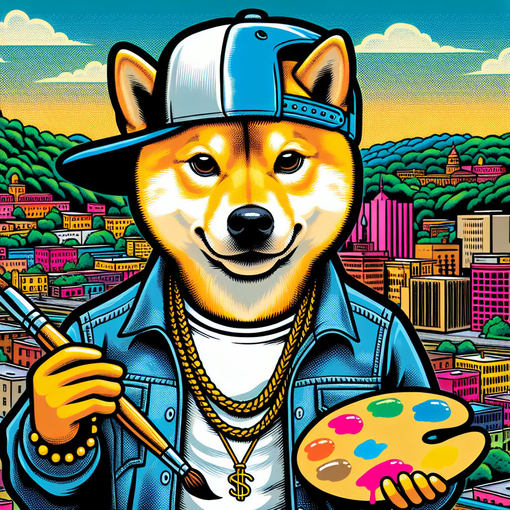 Shiba Inu rapper style painterfrom Kingwood West Virginia Blank Meme Template