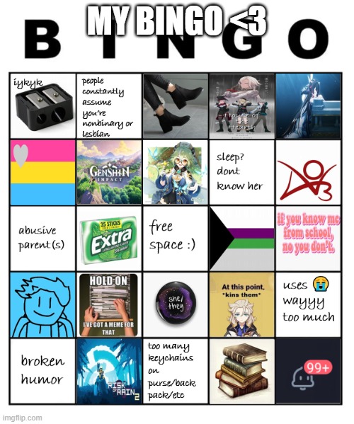 vix's bingo | MY BINGO <3 | image tagged in vix's bingo | made w/ Imgflip meme maker