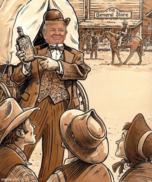 Snake oil trump Blank Meme Template