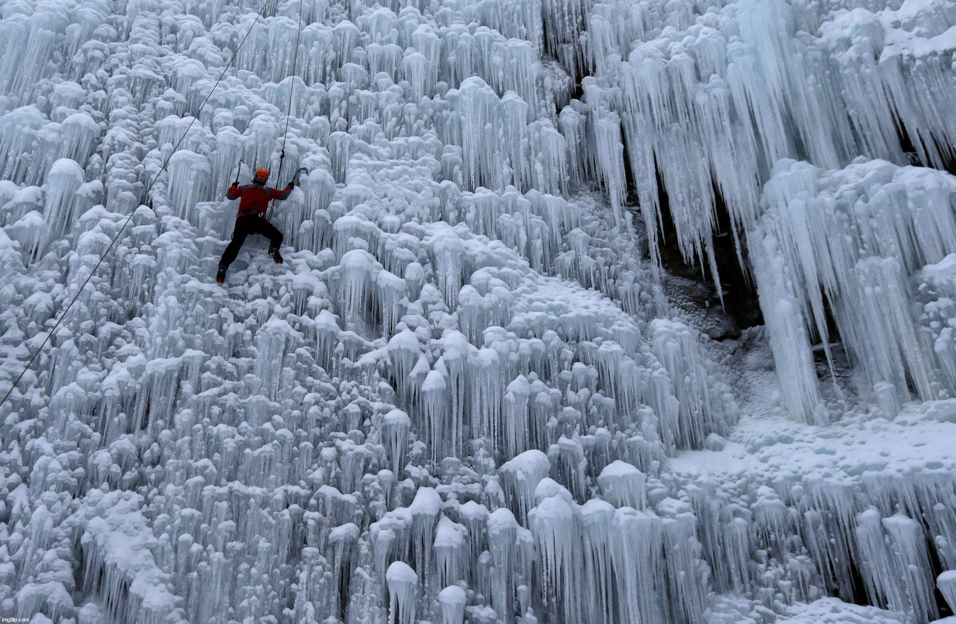 Ice climbing | image tagged in awesome | made w/ Imgflip meme maker