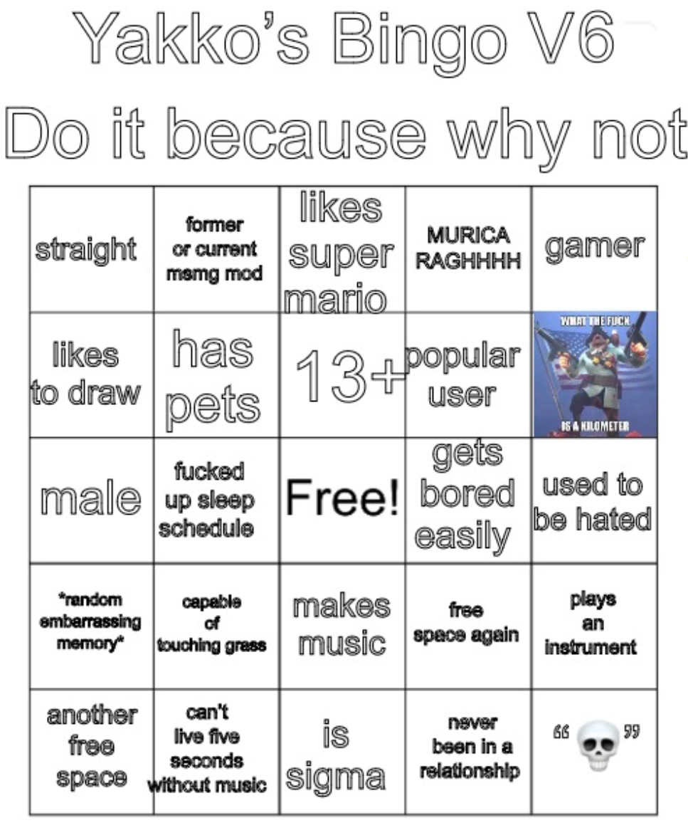 High Quality Yakko’s Bingo V6 Blank Meme Template