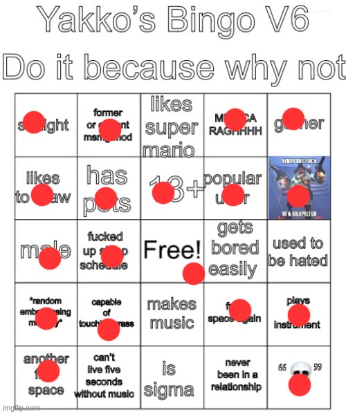 oh shit | image tagged in yakko s bingo v6 | made w/ Imgflip meme maker