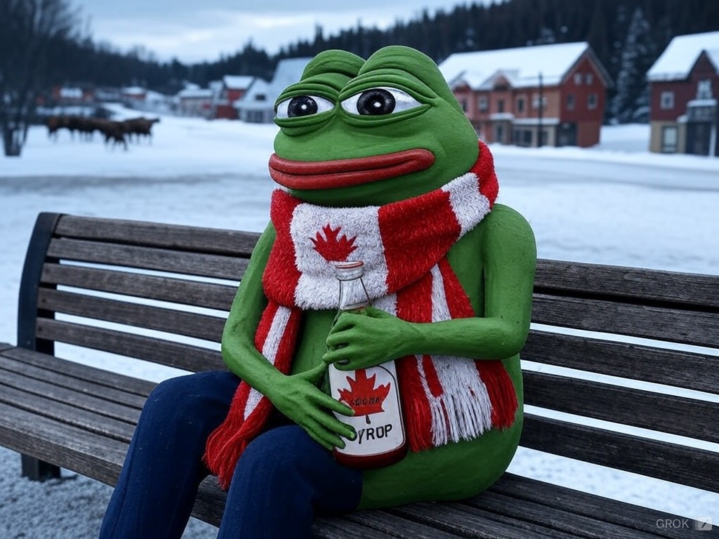 Pepe on a bench drinking syrup Blank Meme Template