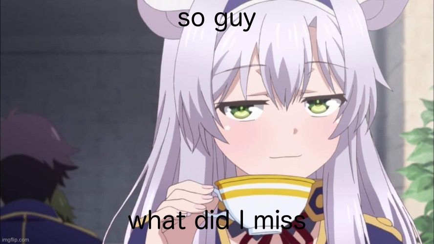 Anime girl sipping tea | so guy; what did I miss | image tagged in anime girl sipping tea | made w/ Imgflip meme maker