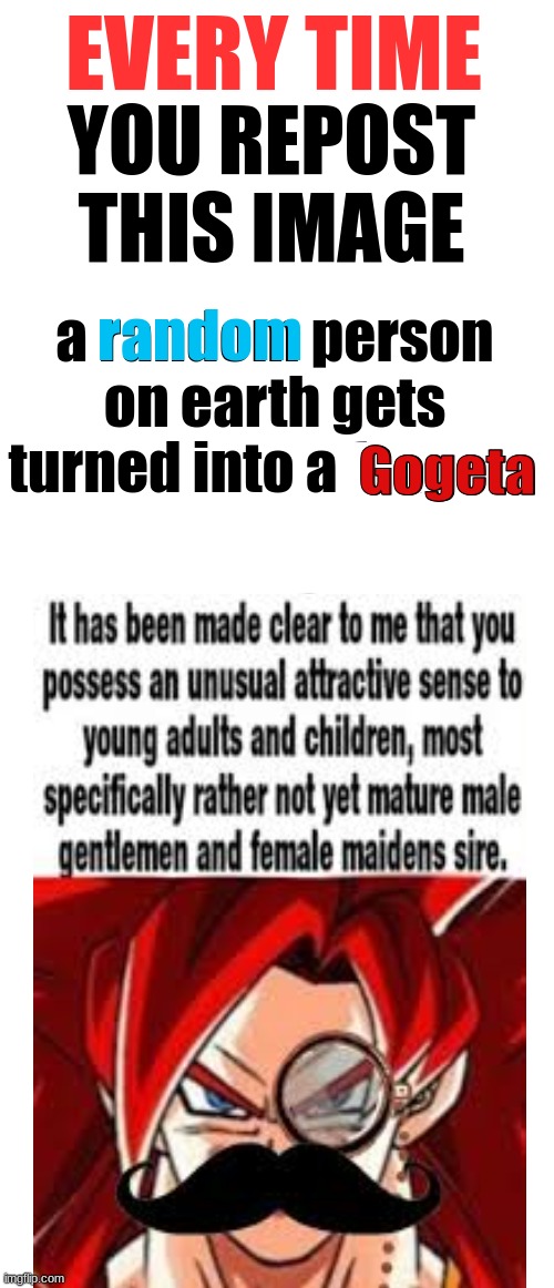 real | Gogeta; Gogeta | made w/ Imgflip meme maker