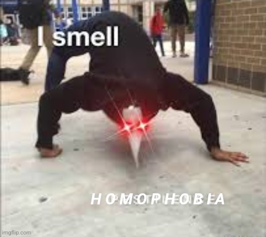 I SMELL PESTILENCE | H O M O P H O B I A | image tagged in i smell pestilence | made w/ Imgflip meme maker