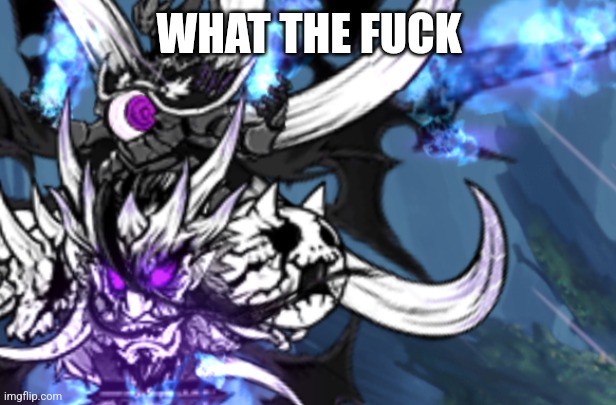 Battle cats cat | WHAT THE FUCK | image tagged in battle cats cat | made w/ Imgflip meme maker