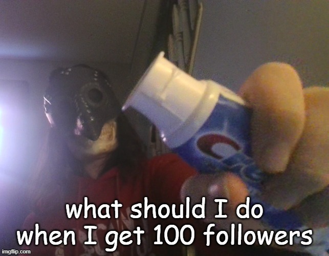 i typed this title with my beak | what should I do when I get 100 followers | image tagged in i typed this title with my beak | made w/ Imgflip meme maker